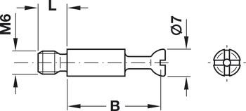 Connecting bolt, Häfele Minifix® S100, with M6 thread photo 2 Connecting bolt, Häfele Minifix® S100, with M6 thread photo 2