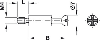 Connecting bolt, Häfele Minifix® S100, with M4 thread photo 2 Connecting bolt, Häfele Minifix® S100, with M4 thread photo 2