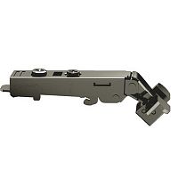 Concealed hinge, Häfele Metalla 310 A/SM 110°, full overlay, for narrow aluminium frame profiles 19–24 mm, soft close, black nickel