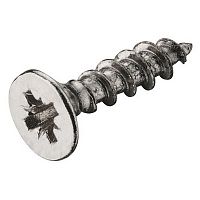 Threaded screw, countersunk head, PZ1 cross slot, steel, nickel plated