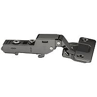 Concealed hinge, Häfele Metalla 310 SM 110°, half overlay, drilling pattern 48/6 mm, with spring, without soft close, black nickel