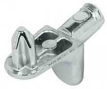 Shelf support for wooden shelves, zinc alloy, with pin for securing shelf, load-bearing capacity 15.6 kg per item