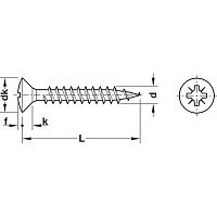 Chipboard screw, Hospa, raised head, PZ, fully threaded, with cross slot