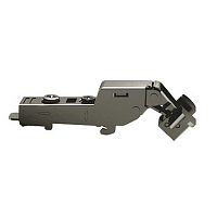 Concealed hinge, Häfele Metalla 310 A/SM 110°, half overlay, for narrow aluminium frame profiles 19–24 mm, with spring, without soft close, black nickel