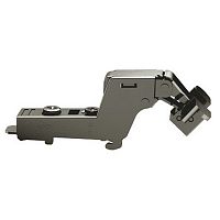 Concealed hinge, Häfele Metalla 310 A/SM 110°, inset, for narrow aluminium frame profiles 19–24 mm, with spring, without soft close, black nickel