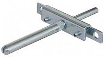 Shelf support with screw-on plate and supporting pin, concealed installation