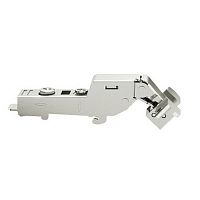 Concealed hinge, Häfele Metalla 310 A/SM 110°, half overlay, for narrow aluminium frame profiles 19–24 mm, soft close, nickel plated