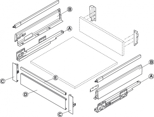 Panel for internal pull-out, Häfele Matrix Box S photo 2 Panel for internal pull-out, Häfele Matrix Box S photo 2
