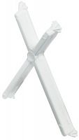 Shelf retainer for wooden shelves, plastic, for variable shelf thickness
