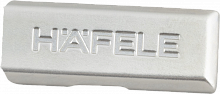 Cover cap with Häfele logo, for Metalla 540 half overlay hinge (left), nickel