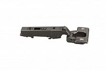 Concealed hinge, Häfele Metalla 540 SM 105°, full overlay, drilling pattern 45/9.5 mm, soft close, black nickel