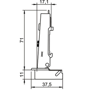Петля мебельная M110SM 105°, накладная 48/6мм угол открывания 105° с плавным закрыванием, никелированная фото 2 Петля мебельная M110SM 105°, накладная 48/6мм угол открывания 105° с плавным закрыванием, никелированная фото 2